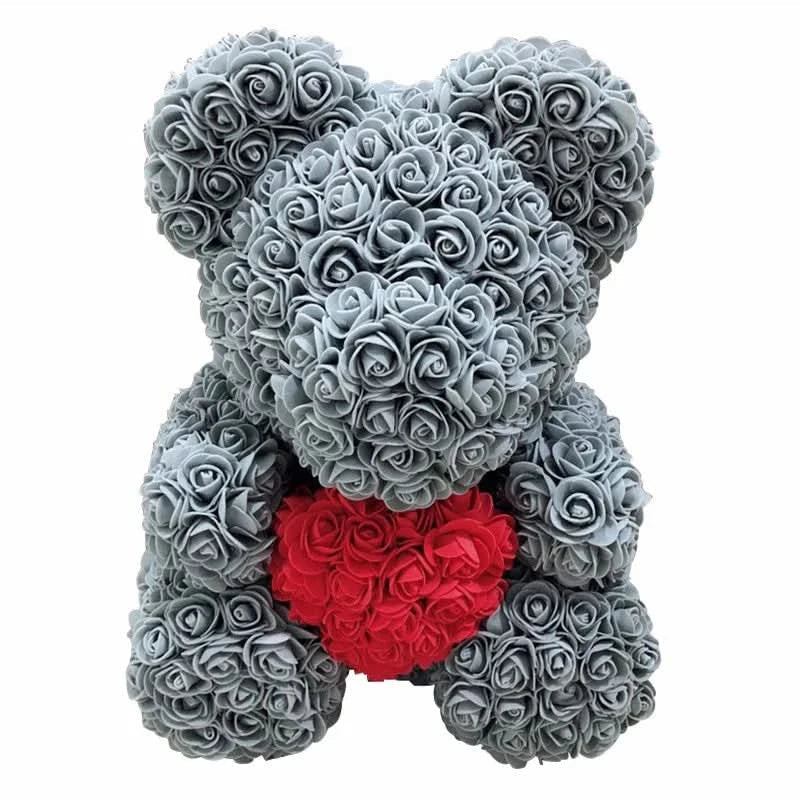 Cute Pink Bear with Soft Flower Details - 40cm