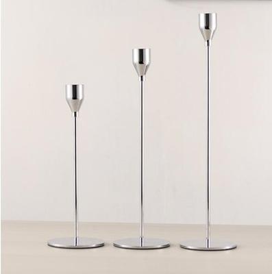 Classic 3 Piece Silver Candle Holder