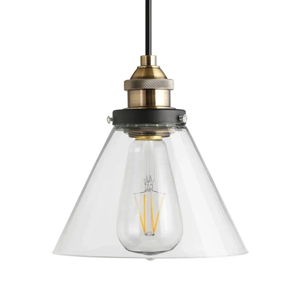 Elegant Glass Pendant Light – Brass Ceiling Fixture - Cofik