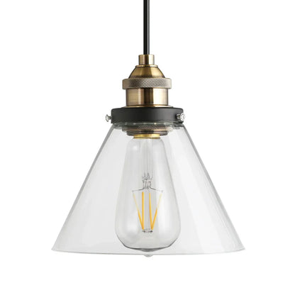 Elegant Glass Pendant Light – Brass Ceiling Fixture - Cofik