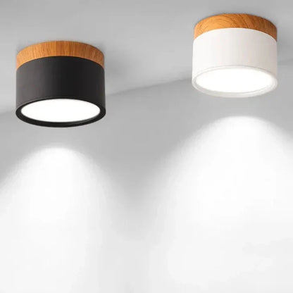 Rustic Wooden Round Ceiling Lamp - Cofik