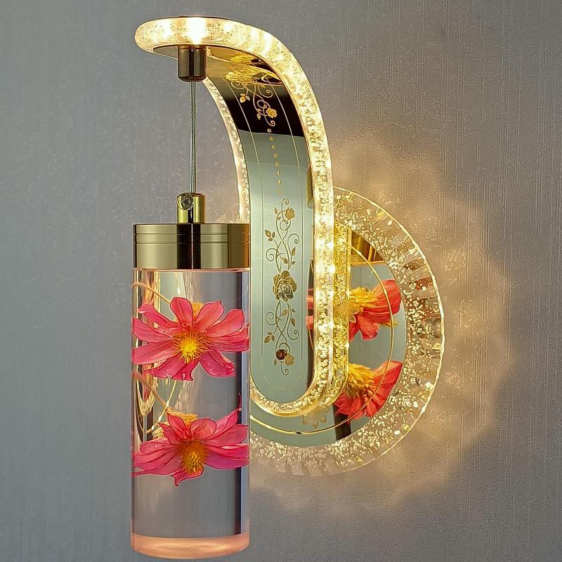 Luxurious Glass Bloom Adjustable Wall Light