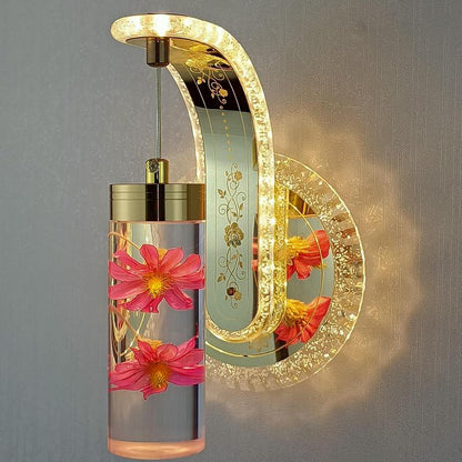 Luxurious Glass Bloom Adjustable Wall Light