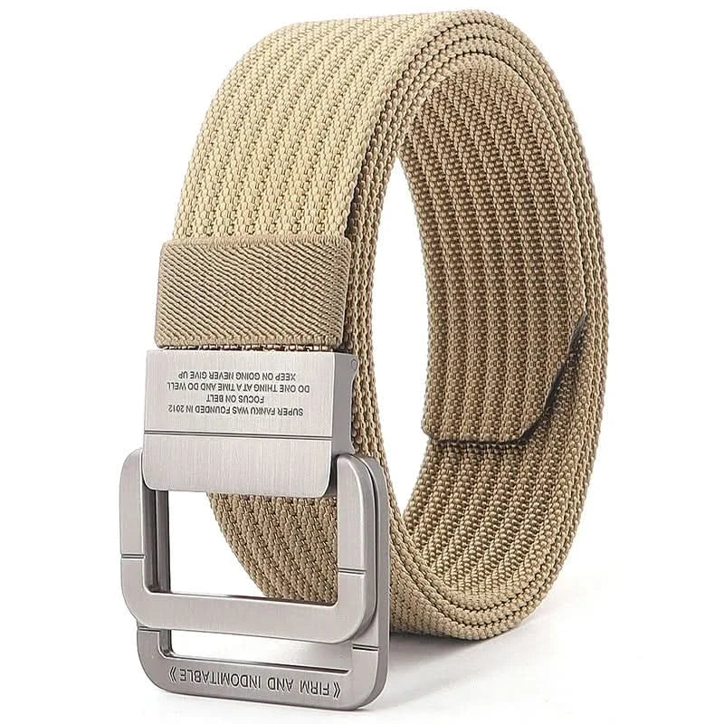 Casual Canvas Web Belt - Double Buckle, Adjustable Fit