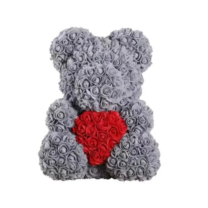 Cute Pink Bear with Soft Flower Details - 40cm
