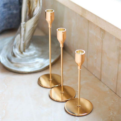 Classic 3 Piece Silver Candle Holder