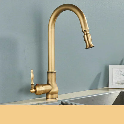 Vintage Gold Kitchen Faucet - Rotating Spout