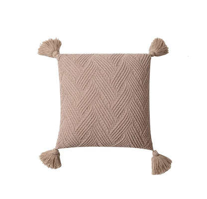 Soft Plush Pillow Cover with Nordic Tassels - Cozy Home Decor - Cofik