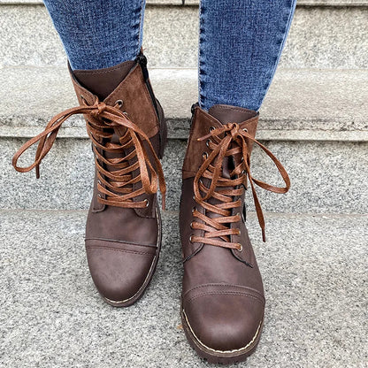 Retro Chic Low Heel Ankle Boots