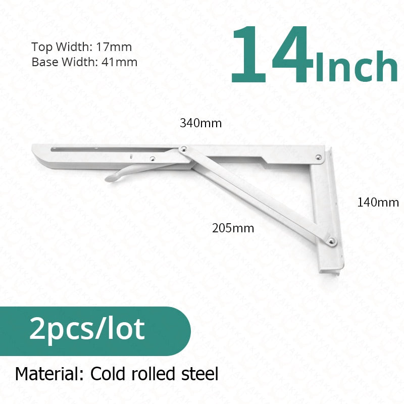 Space-Saving Stainless Steel Folding Shelf Brackets