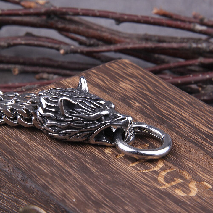 Unique Norse Wolf Cuff Bracelet - Handmade Viking Jewelry