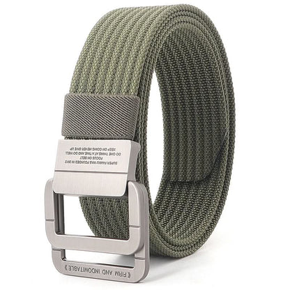 Casual Canvas Web Belt - Double Buckle, Adjustable Fit