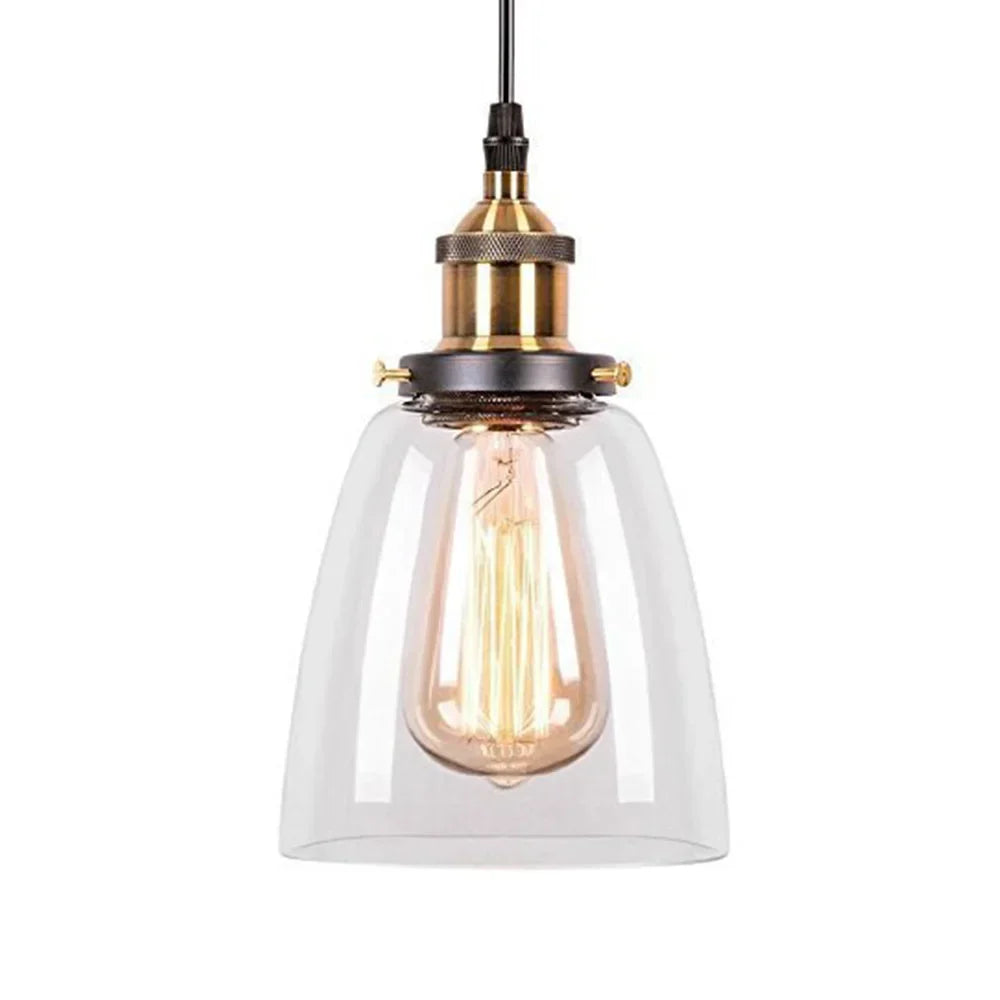 Elegant Glass Pendant Light – Brass Ceiling Fixture