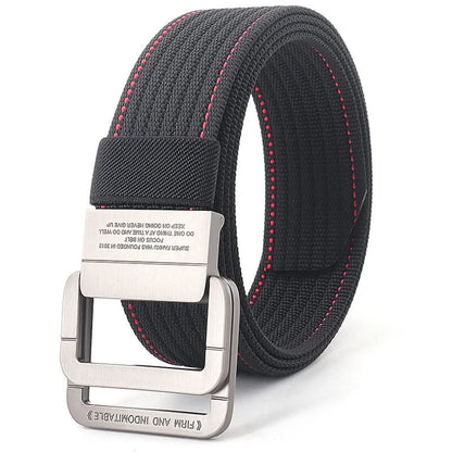 Casual Canvas Web Belt - Double Buckle, Adjustable Fit