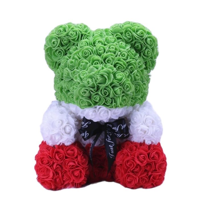Lovely Fake Rose Bear Plush Toy