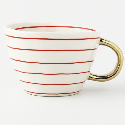 Unique Geometric Mug with Gold Accent Handle