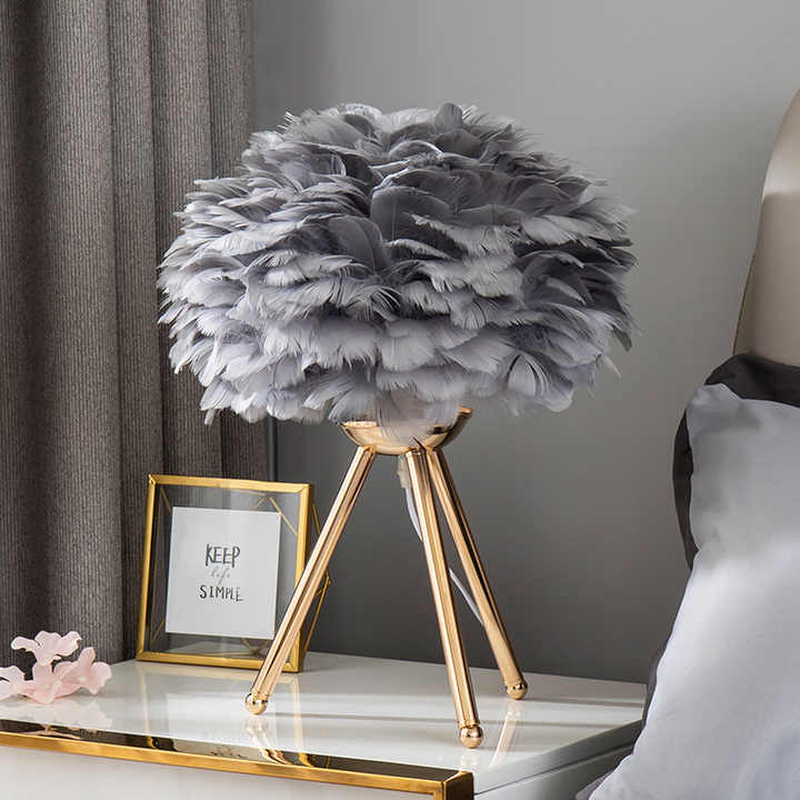 Stylish Dimmable Table Light with Feather Design - Cofik