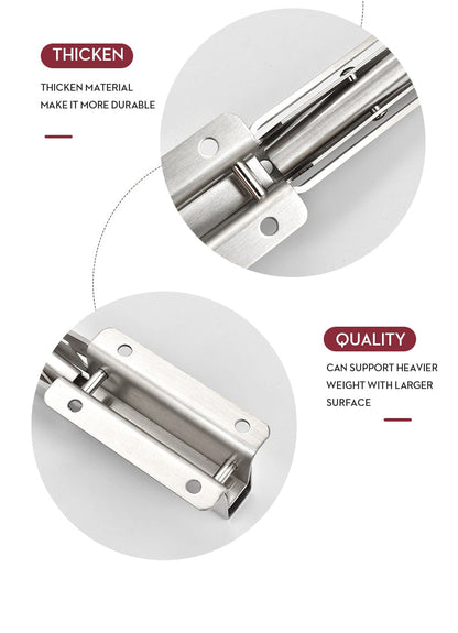 Space-Saving Stainless Steel Folding Shelf Brackets