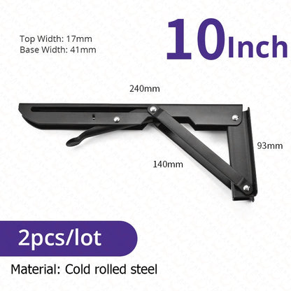 Space-Saving Stainless Steel Folding Shelf Brackets - Cofik