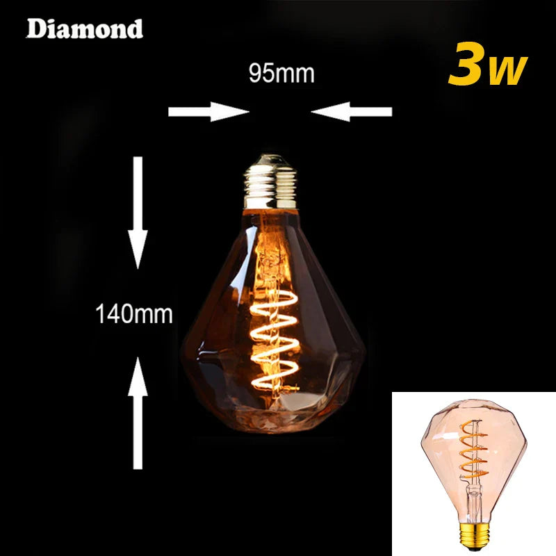 Warm Dimmable LED Bulb with Gold Spiral filament