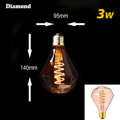 Warm Dimmable LED Bulb with Gold Spiral filament