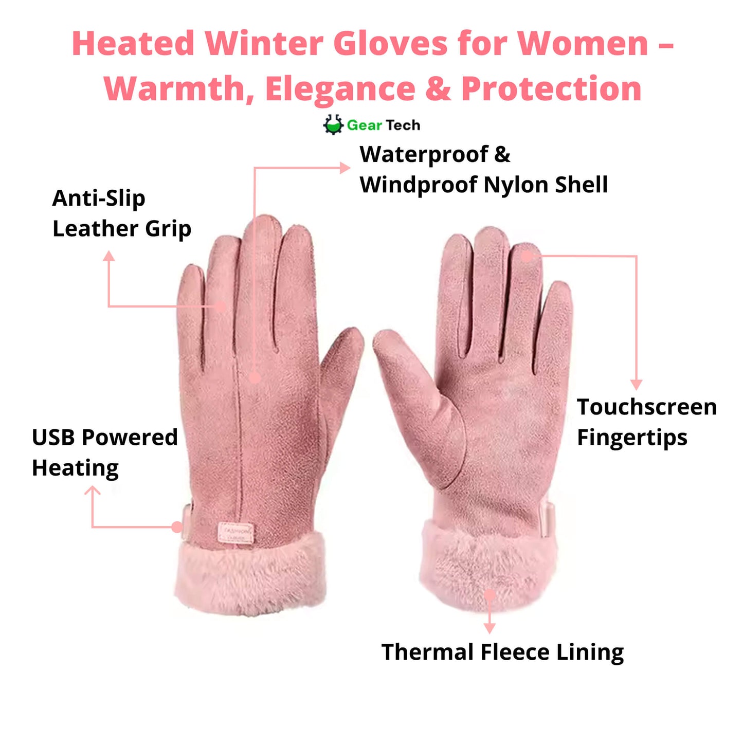 Warm Waterproof Insulated USB Gloves
