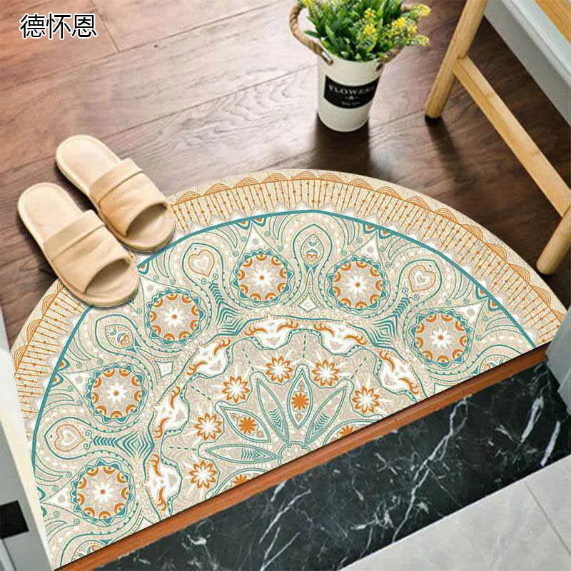 Colorful Rubber Semi Circle Welcome Mat