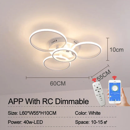 Smart LED Ceiling Lamp - Dimmable Remote Control