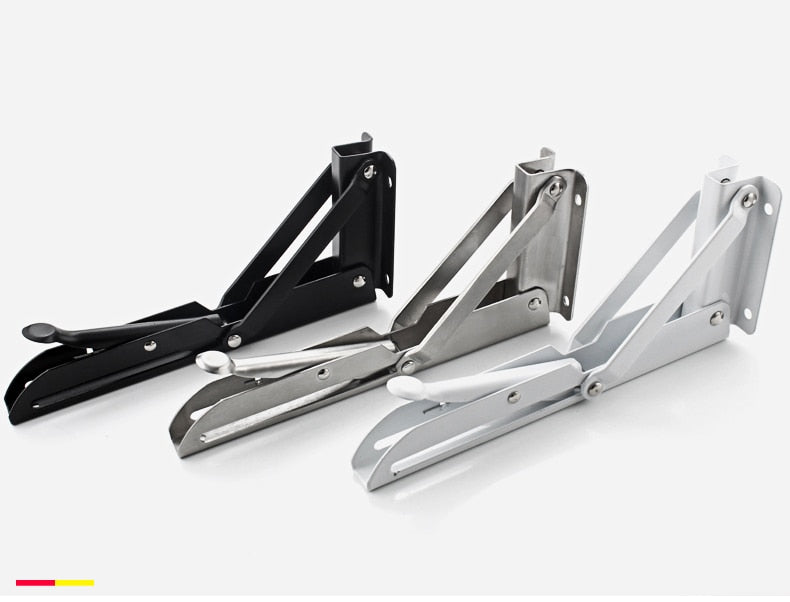 Space-Saving Stainless Steel Folding Shelf Brackets