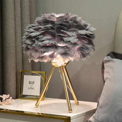Stylish Dimmable Table Light with Feather Design