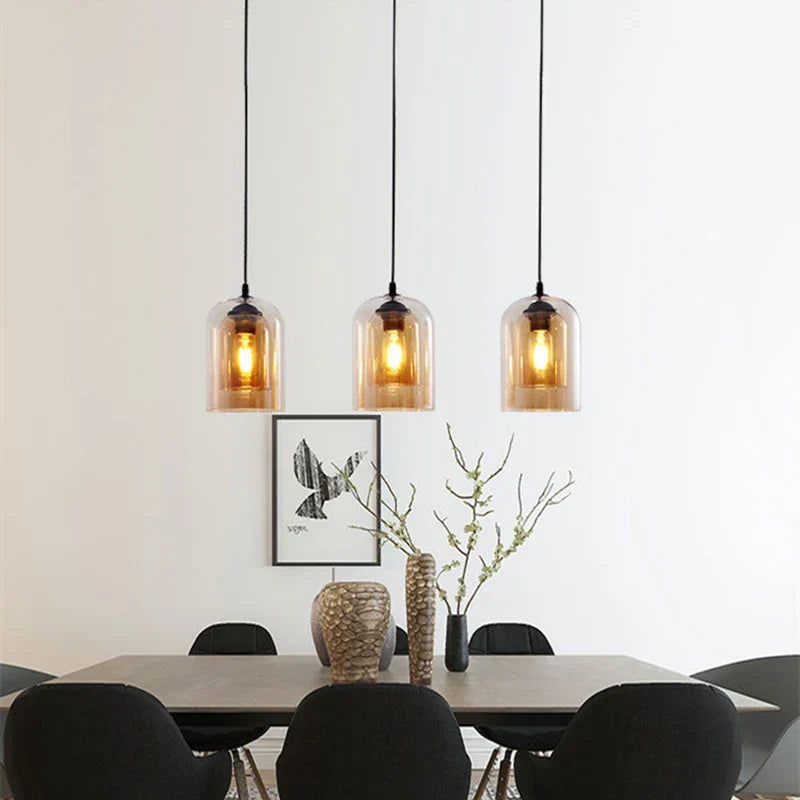 Simple Gray Glass Pendant Light