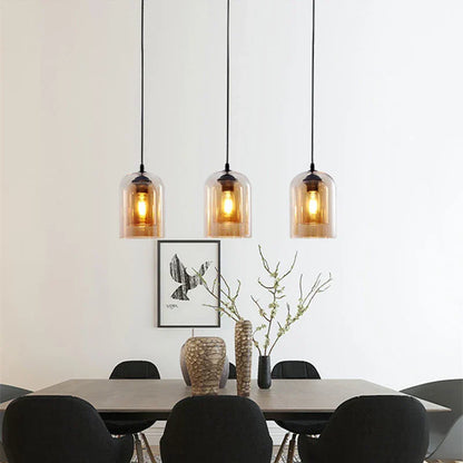 Simple Gray Glass Pendant Light