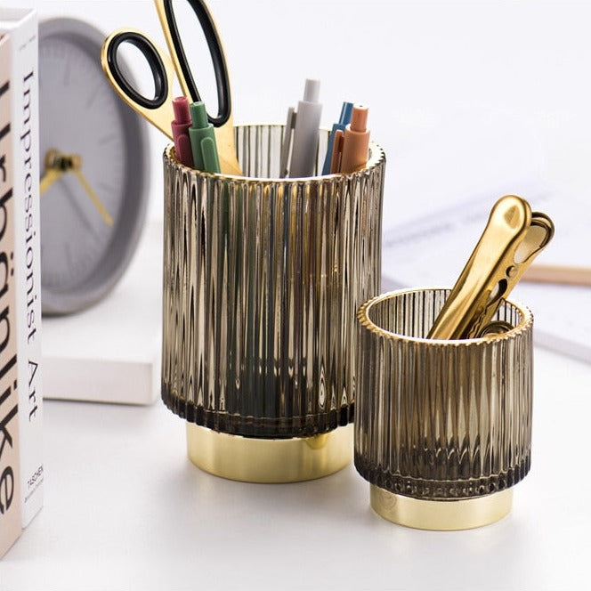 Luxury Gold Mirror Makeup Storage Organizer