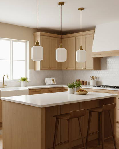Stylish Glass Pendant Light White Ceiling Fixture