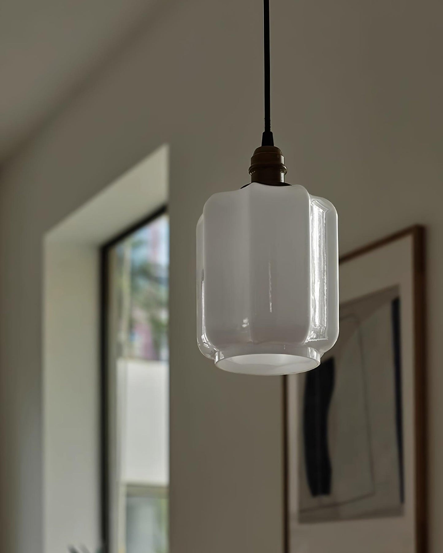 Stylish Glass Pendant Light White Ceiling Fixture