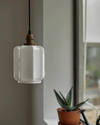 Stylish Glass Pendant Light White Ceiling Fixture