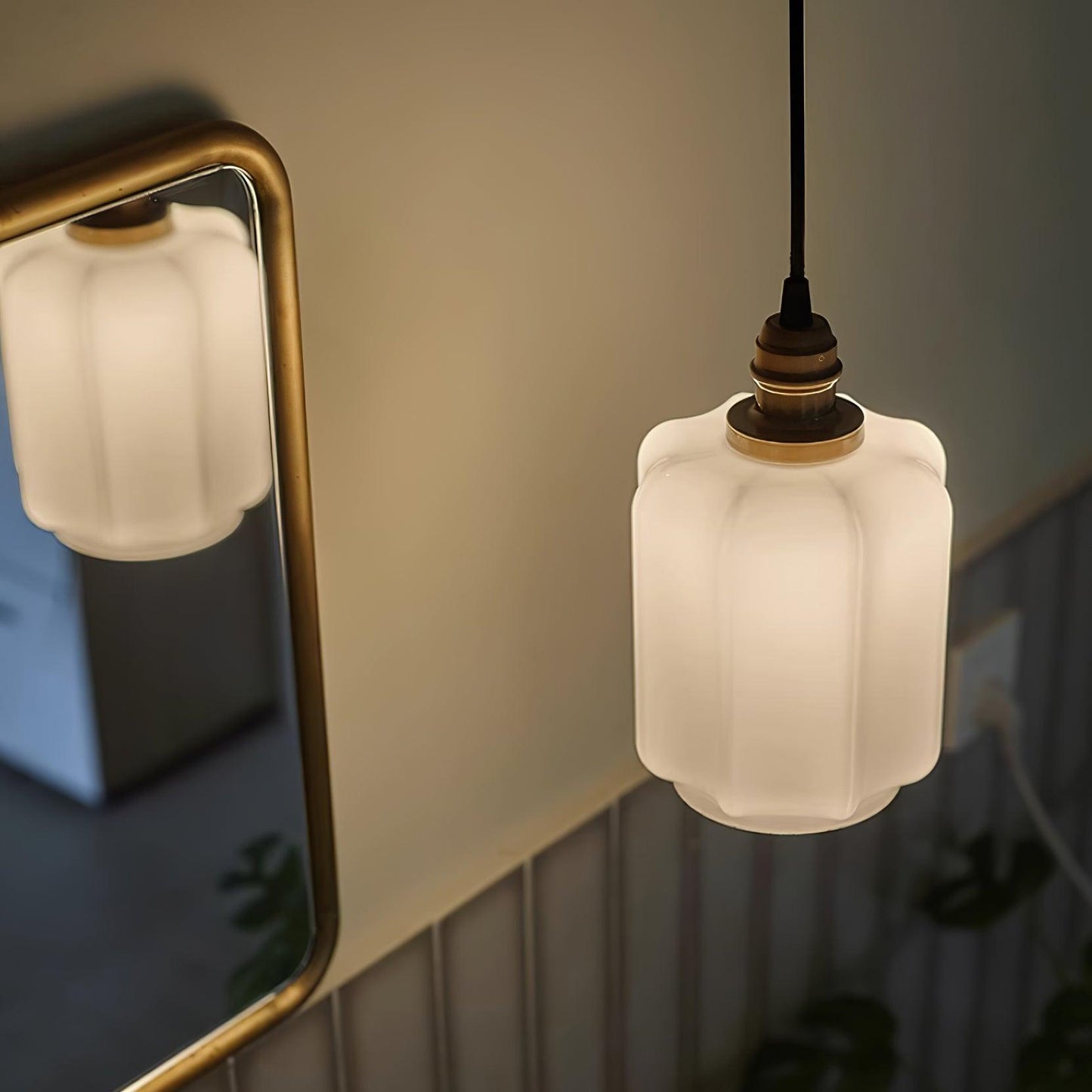 Stylish Glass Pendant Light White Ceiling Fixture