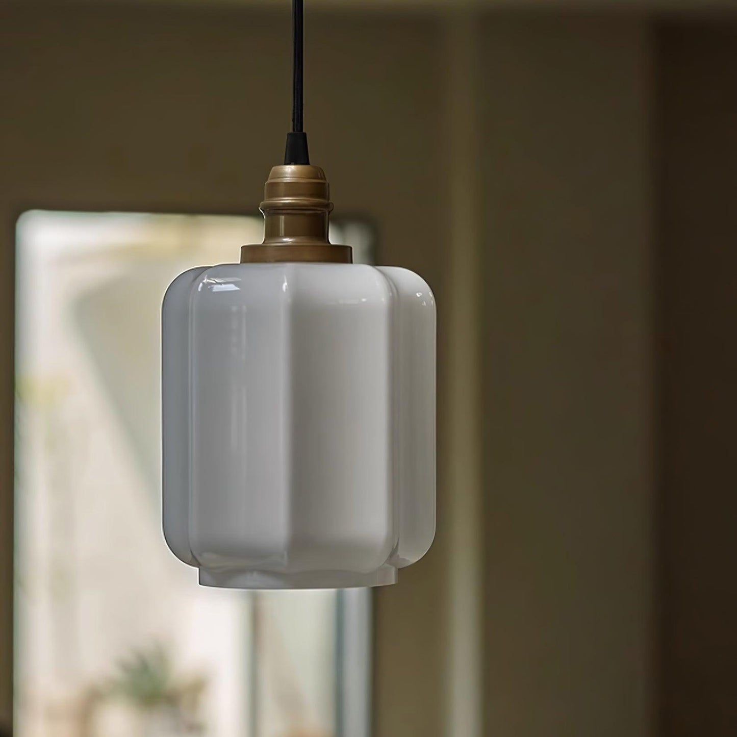 Stylish Glass Pendant Light White Ceiling Fixture