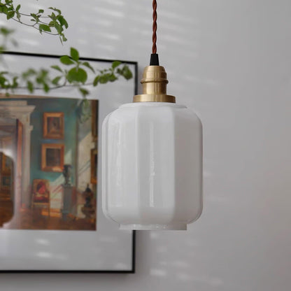Stylish Glass Pendant Light White Ceiling Fixture