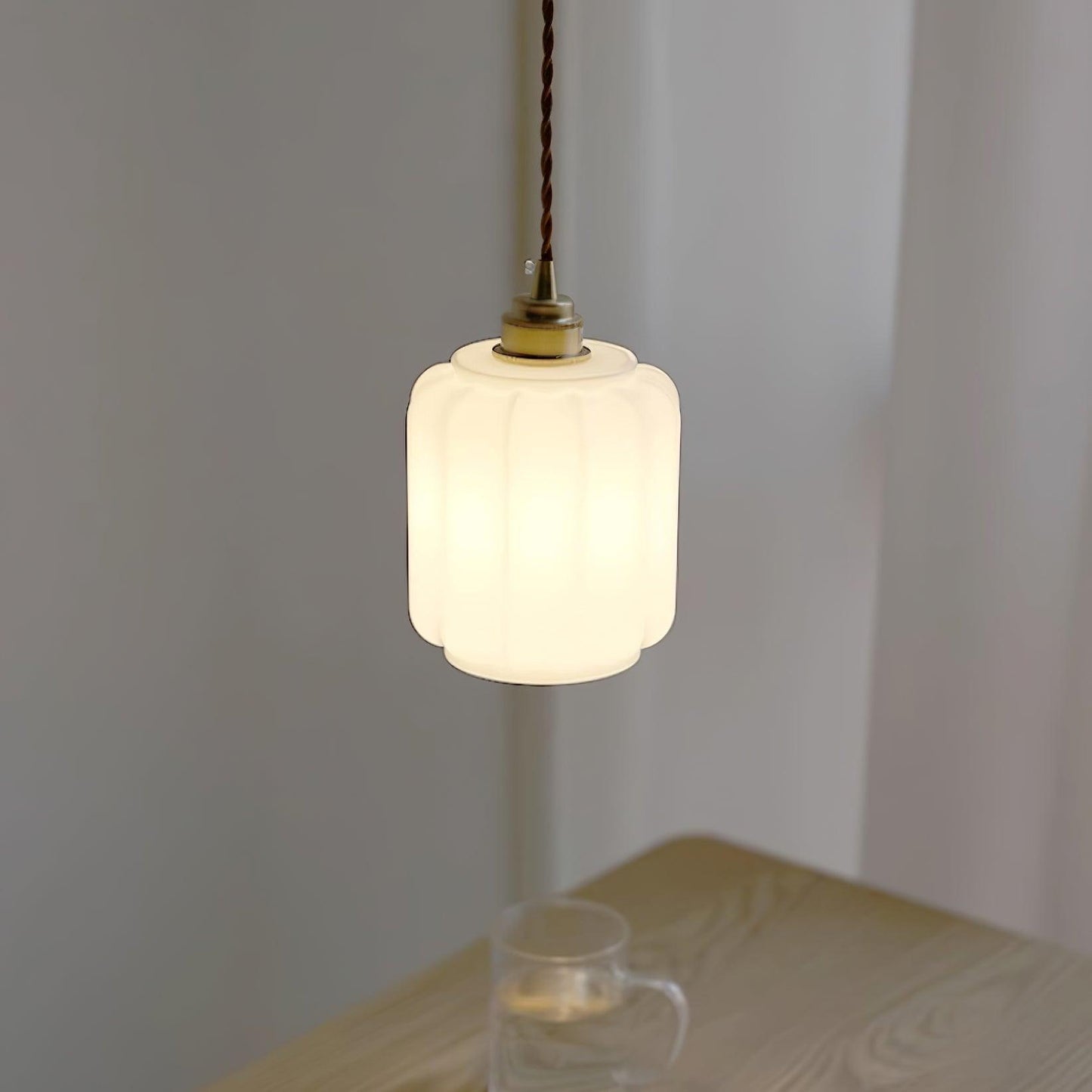Stylish Glass Pendant Light White Ceiling Fixture