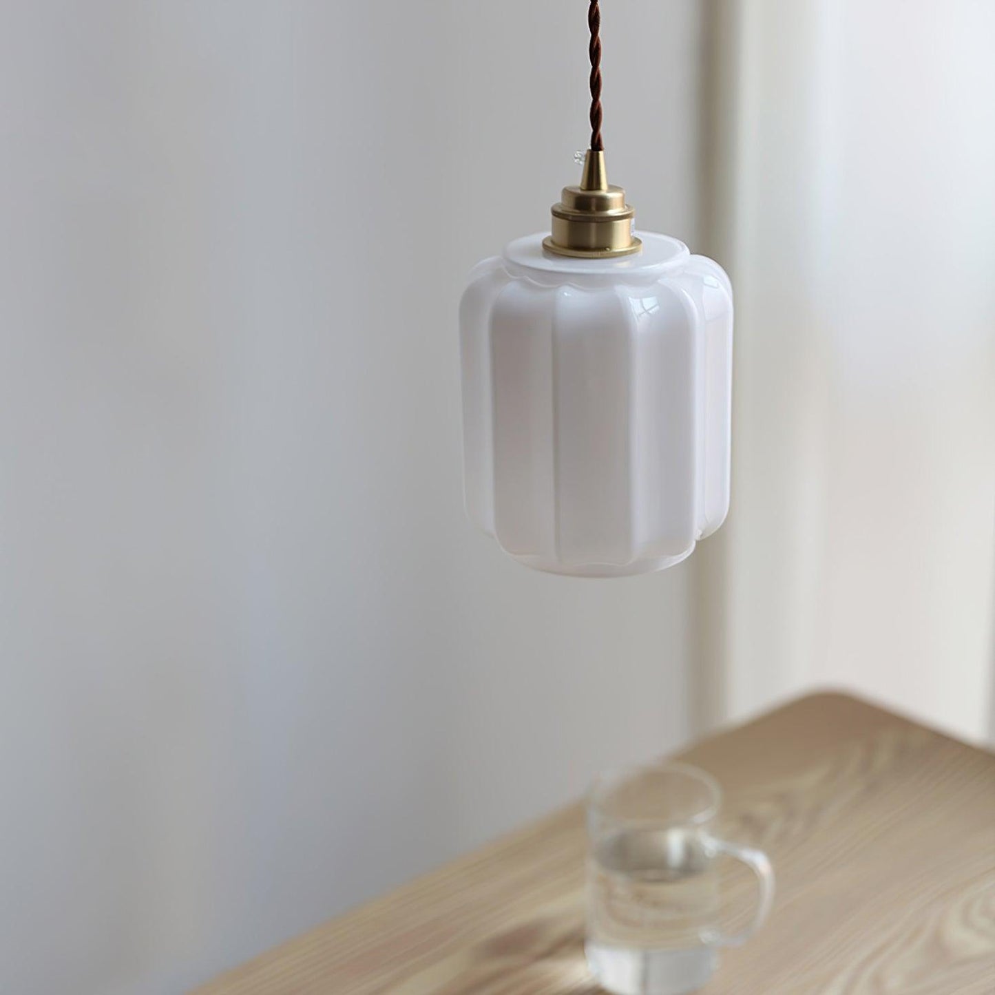 Stylish Glass Pendant Light White Ceiling Fixture