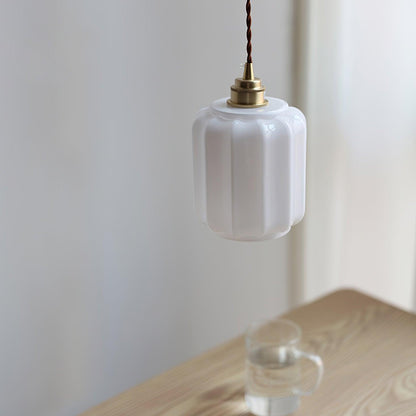 Stylish Glass Pendant Light White Ceiling Fixture