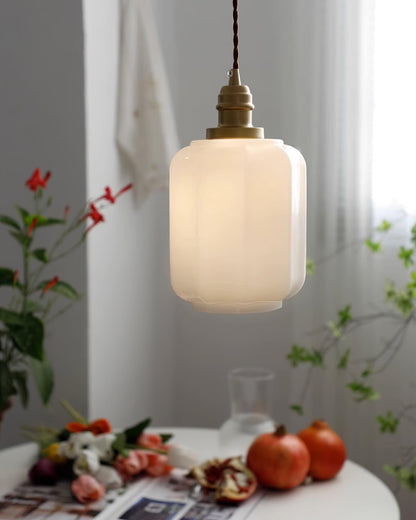 Stylish Glass Pendant Light White Ceiling Fixture