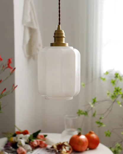 Stylish Glass Pendant Light White Ceiling Fixture