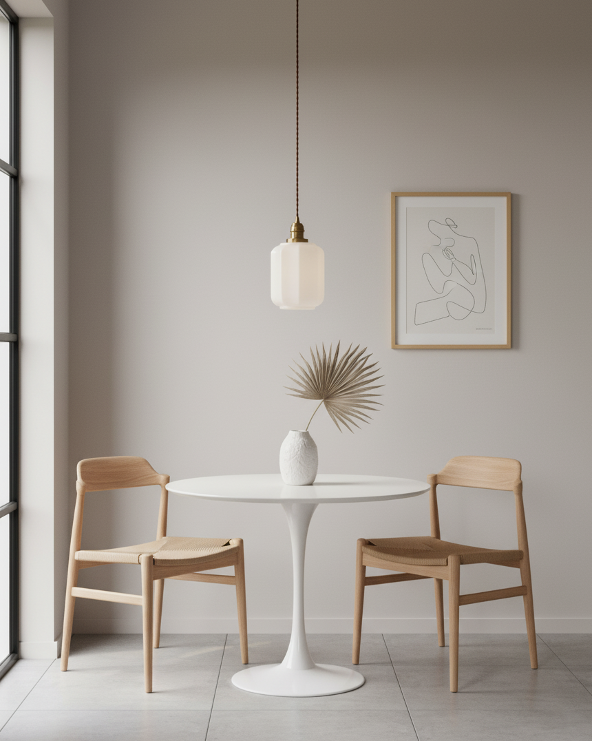 Stylish Glass Pendant Light White Ceiling Fixture
