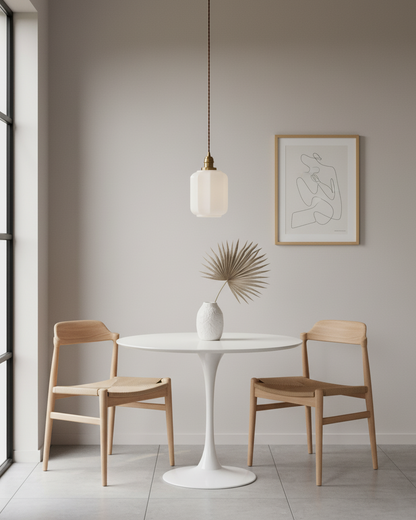 Stylish Glass Pendant Light White Ceiling Fixture