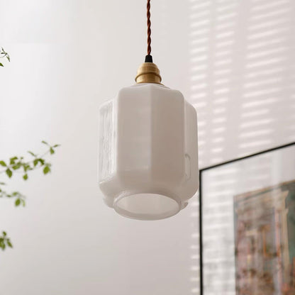 Stylish Glass Pendant Light White Ceiling Fixture