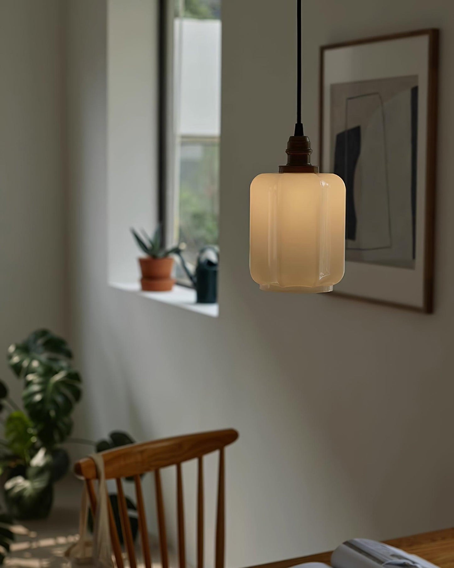 Stylish Glass Pendant Light White Ceiling Fixture