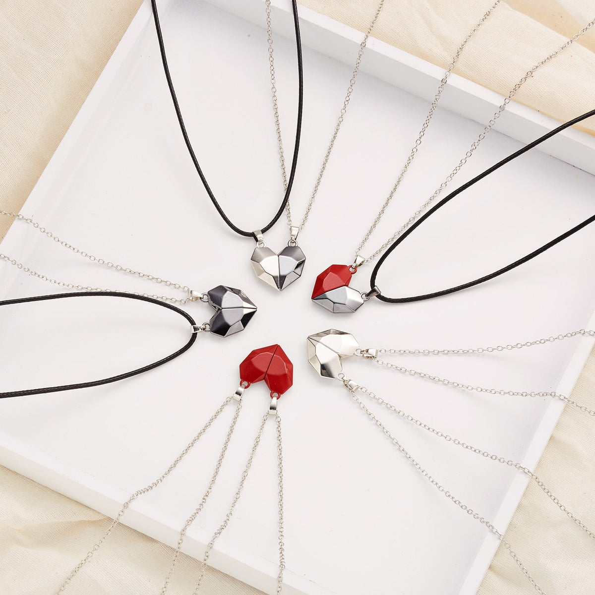 Lovely Matching Heart Necklace for Couples