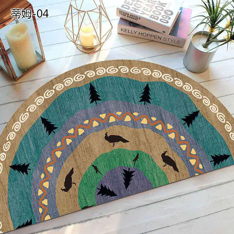 Colorful Rubber Semi Circle Welcome Mat